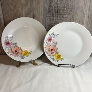 Mulberry rose pattern, saucers